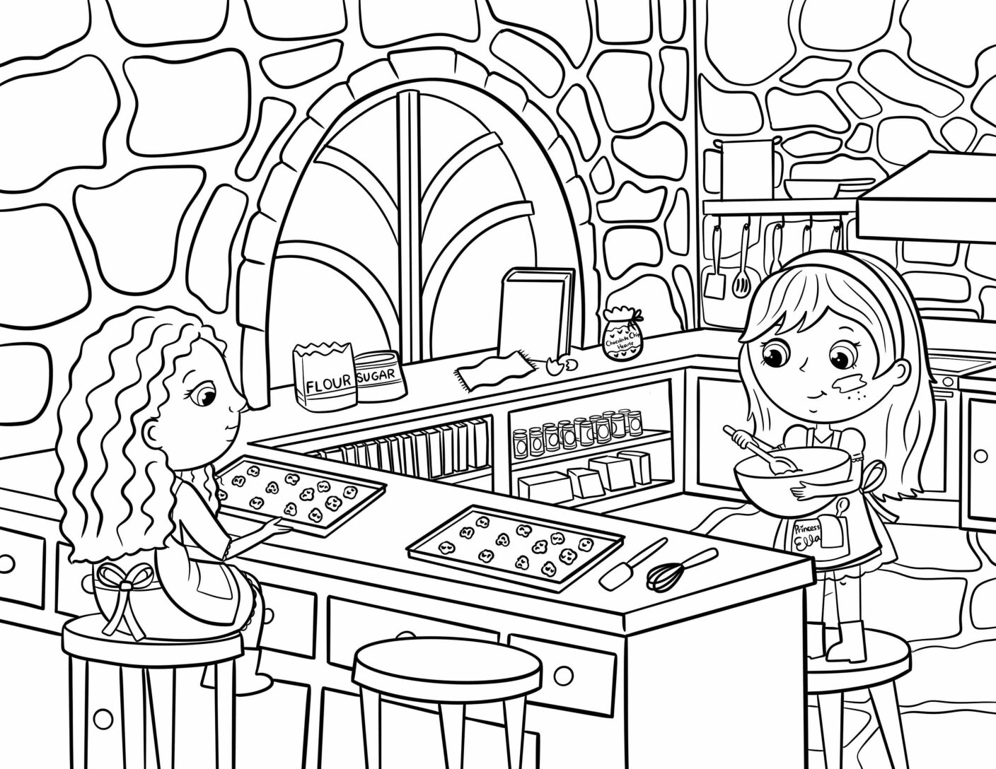 Princess Ella and Trouble at the Royal Bake-Off -Coloring pages